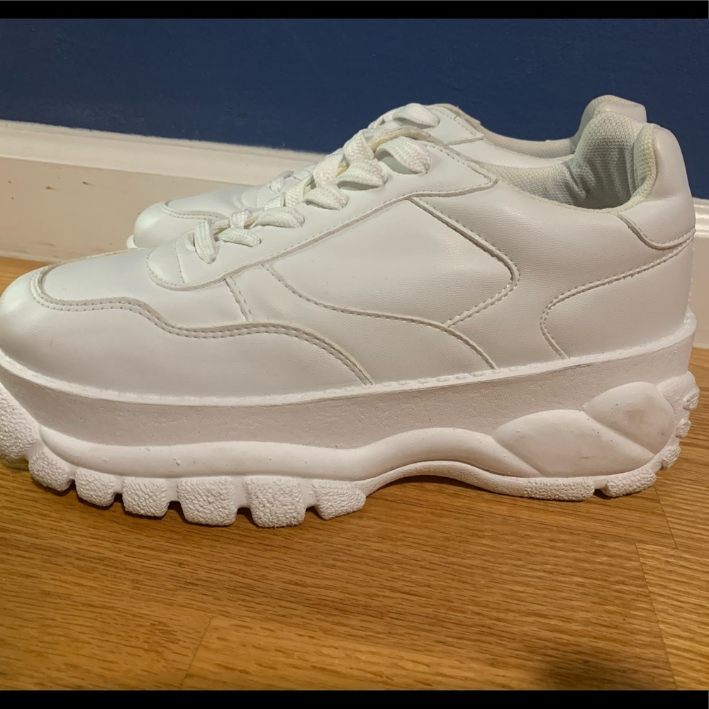 Asos white platform sneakers